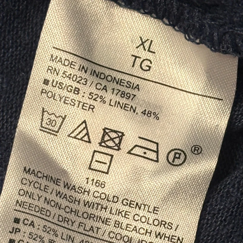 Banana Republic Linen Blend Shirt in Dark Blue— size xl